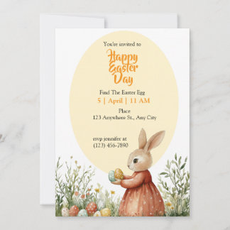Little Bunny and the Easter Eggs Card