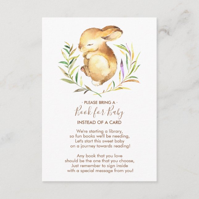 Little Bunny Baby Shower Book for Baby Card (Front)