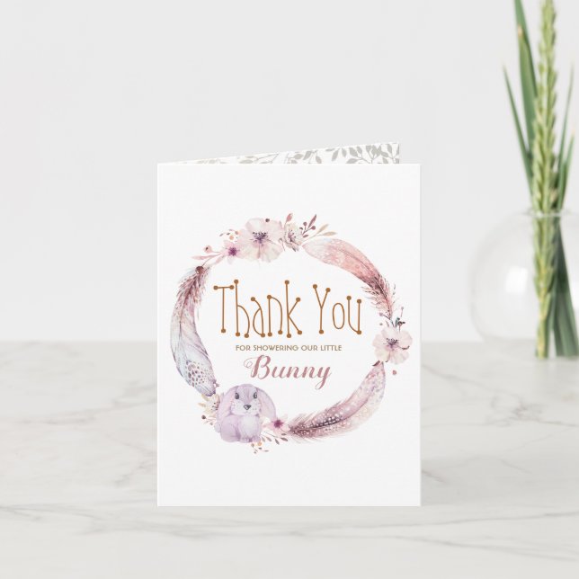 Little Bunny Baby Shower Thank You (Front)