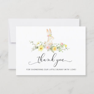 Little bunny baby shower thank you card