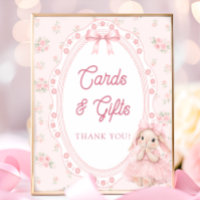 Little Bunny Bow Baby Shower Cards and Gifts