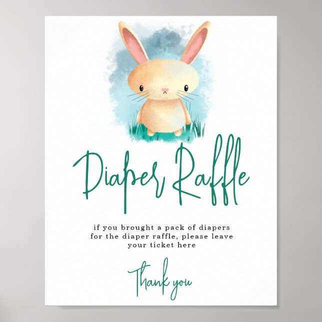 Little Bunny - Diaper Raffle game Poster (Front)