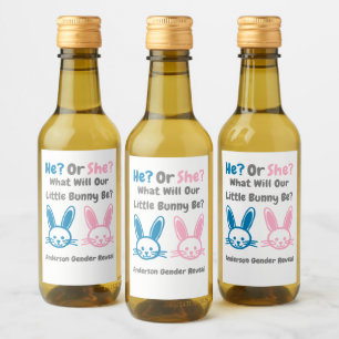 Little Bunny Gender Reveal Wine Label