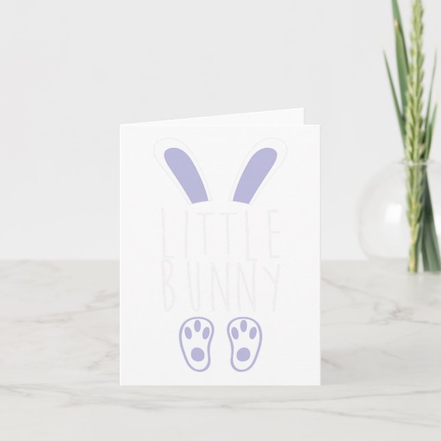 Little Bunny Happy Easter Egg Hunting Funny Easter Card (Front)