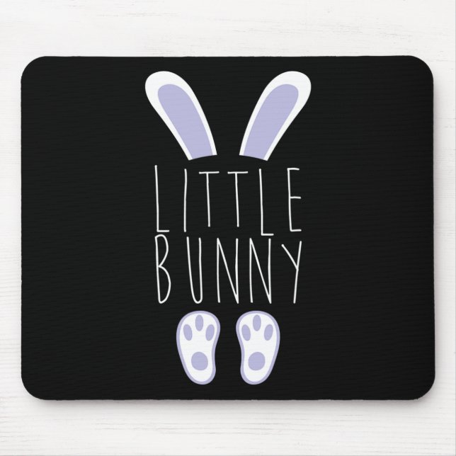 Little Bunny Happy Easter Egg Hunting Funny Easter Mouse Pad (Front)