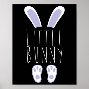 Little Bunny Happy Easter Egg Hunting Funny Easter Poster