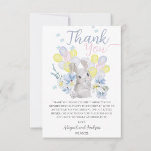 Little bunny is on the way thank you card. card