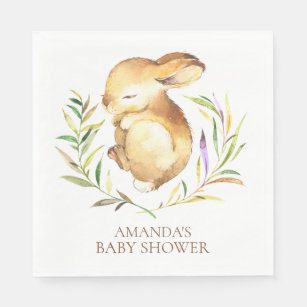 Little Bunny Neutral Baby Shower Paper Napkins
