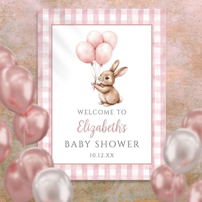 Little Bunny Pink Baby Shower Welcome Sign (Little Bunny Pink Baby Shower Welcome Sign)
