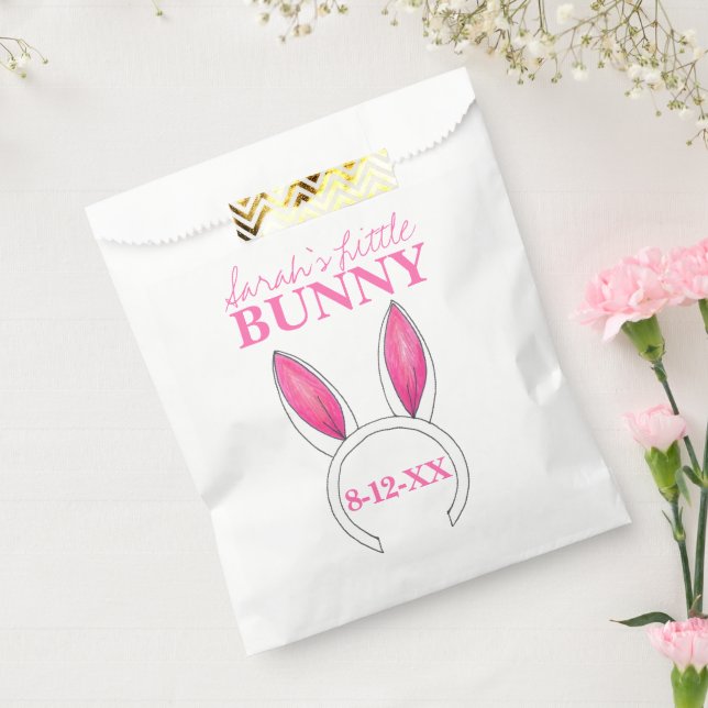 Little Bunny Pink Rabbit Ears New Baby Shower Favour Bag (Sealed)