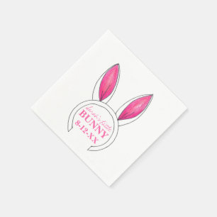 Little Bunny Pink Rabbit Ears New Baby Shower Napkin