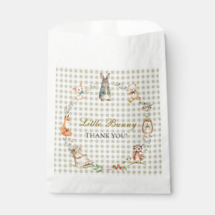 Little Bunny Woodland Animals Gingham Baby Shower Favour Bag