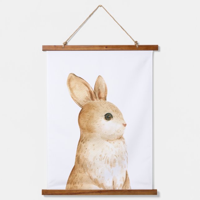 Little Bunny Woodland Nursery Decor  Hanging Tapestry (Front)