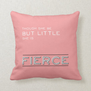 Little But Fierce Baby Girl Nursery Throw Pillow