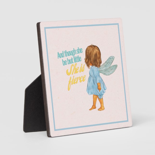 Little But Fierce Sweet Brown Skin Fairy Tabletop Plaque (Front)