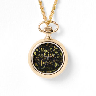 Little But Fierce William Shakespeare Gold Floral Watch
