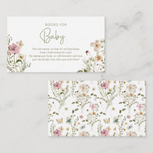 Little Buttefly Book Request Girl Baby Shower Enclosure Card