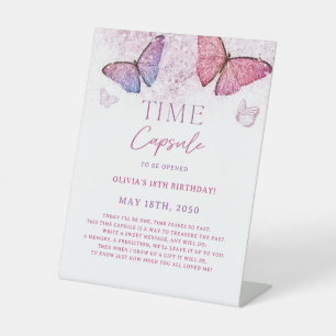 Little Butterfly 1st Birthday Time Capsule Sign