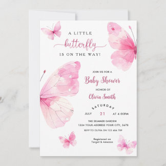 Little Butterfly Baby Shower Invitation