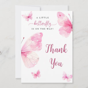 Little Butterfly Baby Shower Thank You Card