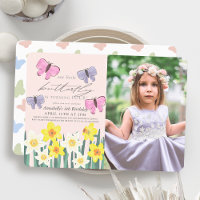 Little Butterfly Daffodil Pink Photo Birthday