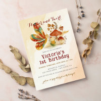 Little Butterfly Mushroom Wild Flower Birthday