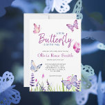 Little Butterfly Pink Purple Girl Baby Shower Invitation<br><div class="desc">Invite loved ones to celebrate the imminent arrival of a little one with our charming "A Little Butterfly Is on Her Way" Baby Shower Invitation. Delicate watercolor butterflies and blooming flowers adorn this invitation, setting the tone for a whimsical and joyful event. With its enchanting design and customizable details, this...</div>