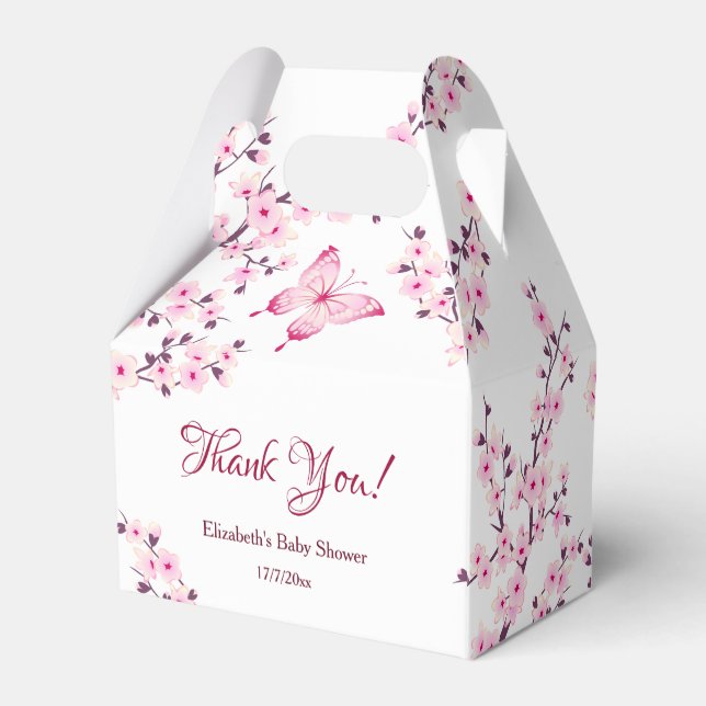 Little Butterfly  | Thank You Baby Shower Favor Box (Back Side)