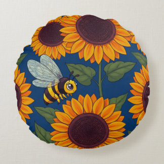 Little Buzzers Round Pillow