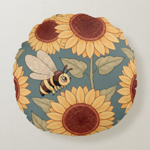 Little Buzzers Round Pillow