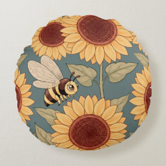 Little Buzzers Round Pillow