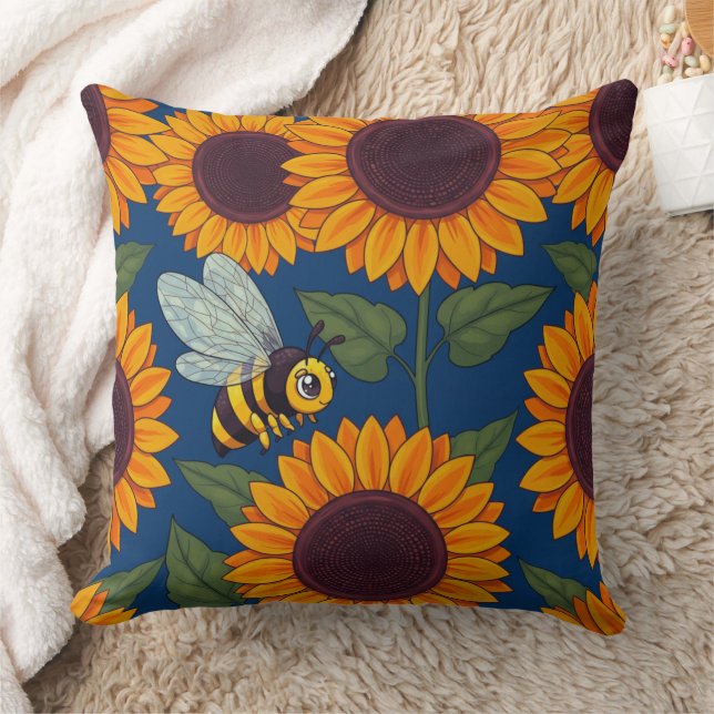 Little Buzzers Throw Pillow (Blanket)