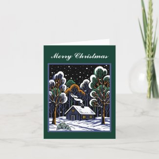 Little Cabin In Woods Christmas Peace Custom