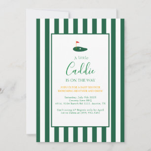 Little Caddie golf baby shower couple Invitation