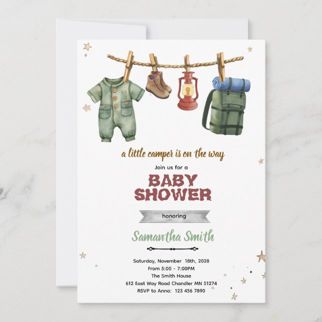 Little Camper Baby Shower Invitation (Front)
