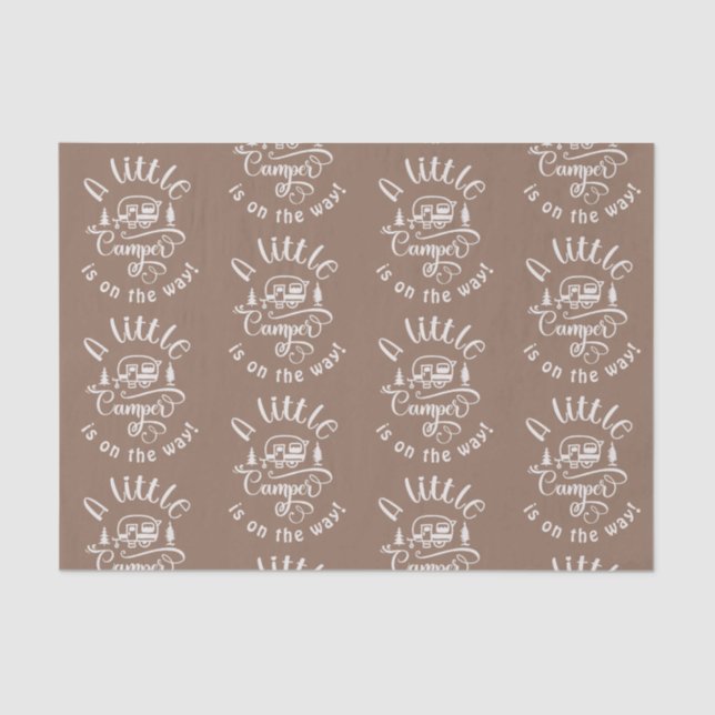 Little camper is on the way baby shower tissue paper (Front)