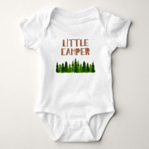 Little Camper Watercolor Greenery Pine Trees Baby Bodysuit