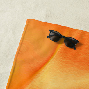 Little carved in yellow and many orange beach towel