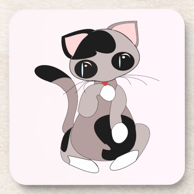 Little Cat Beverage Coaster (Front)