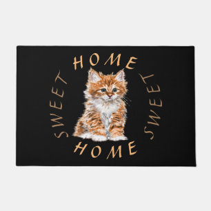 Little cat Doormat Home Sweet Home Text