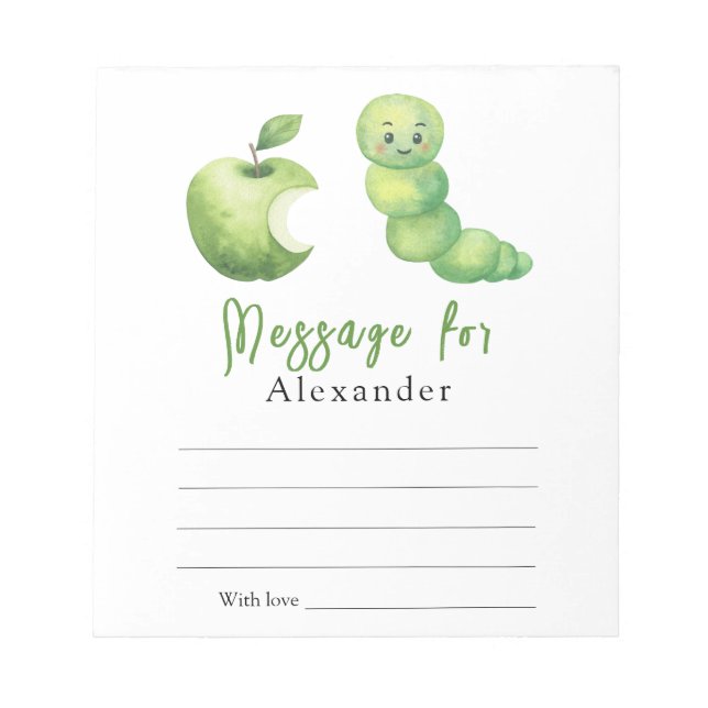 Little Caterpillar Time Capsule Message Notepad (Front)