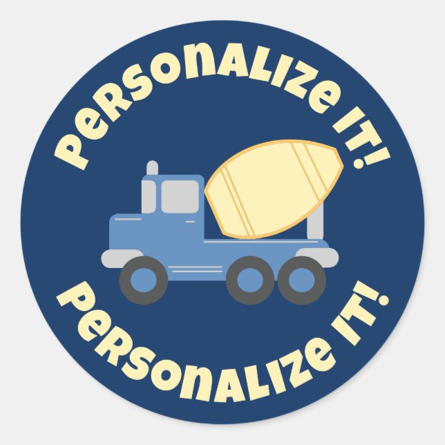 Little Cement Truck Classic Round Sticker (Front)