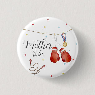 Little Champion Boxing Mother to be Baby Shower 1 Inch Round Button