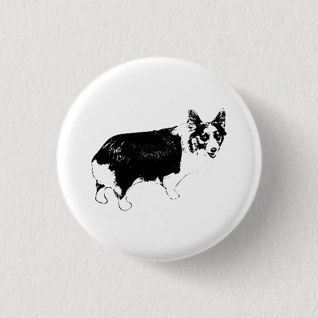 Little Cheer Corgi 1 Inch Round Button (Front)