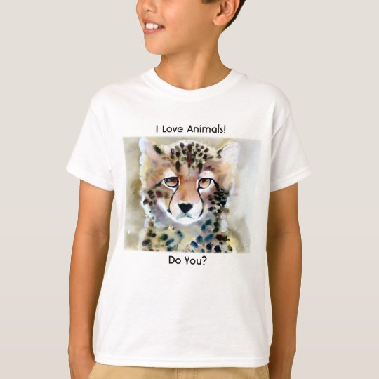 "Little Cheetah" Watercolor Print T-Shirt