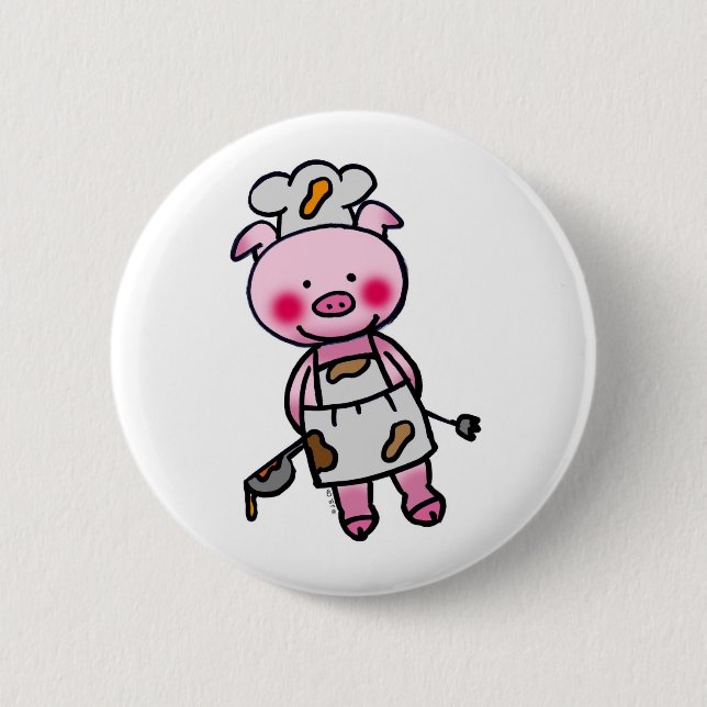 Little chef 2 inch round button (Front)