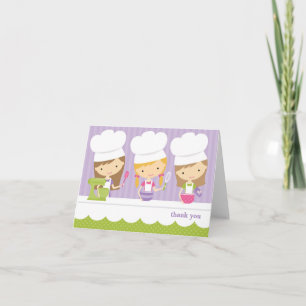 Little Chef Baking Anniversaire Fête Merci Cartes