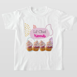 Little Chef Cupcake Baking Party Outfit T-Shirt