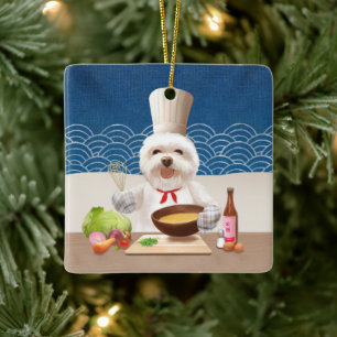 Little Chef Dog Ceramic Ornament