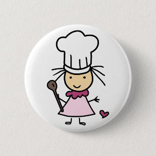 Little Chef Girl 2 Inch Round Button